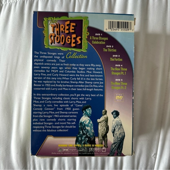 Three Stooges DVD Box Set Collection 5 Discs/Seasons - Picture 5 of 8